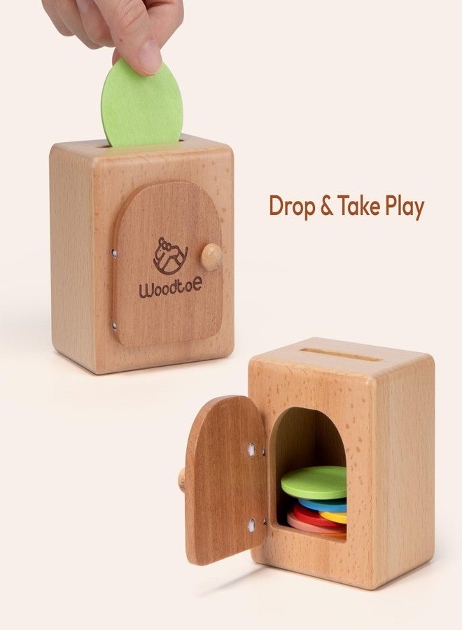 Woodtoe Montessori Coin Box for Toddlers, Montessori Toys for 1 2 3 Year Old, Fine Motor Skills Toys, Wooden Sensory Toy, Object Permanence Educational Toy, 1st One First Birthday Gift for Boys Girls - Image 2